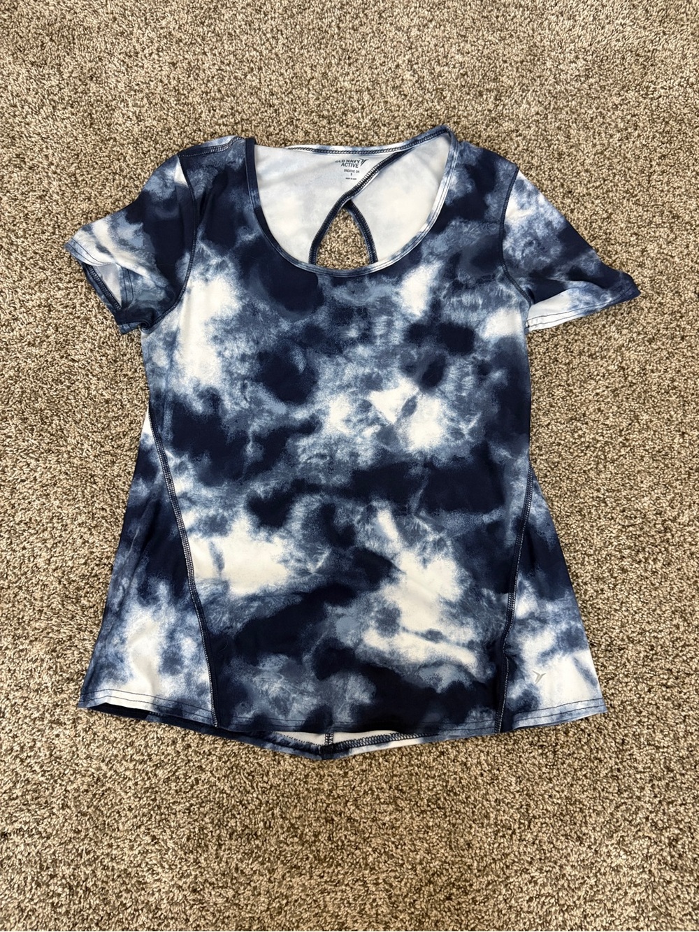 Old Navy Active Tie-Dye Short Sleeve Scoop Neck Top Small